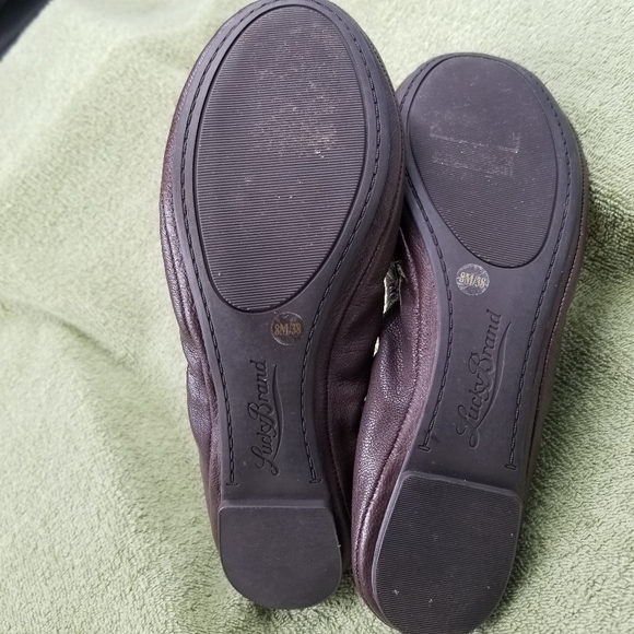 Lucky Brand Womens Emmie Brown Leather Ballet Flats Size 8M - Picture 8 of 10